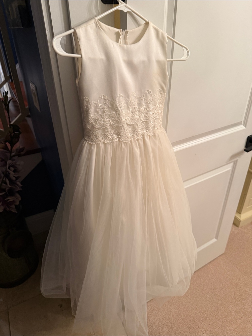 Girls Ivory Lace Bodice Tulle Dress size 7